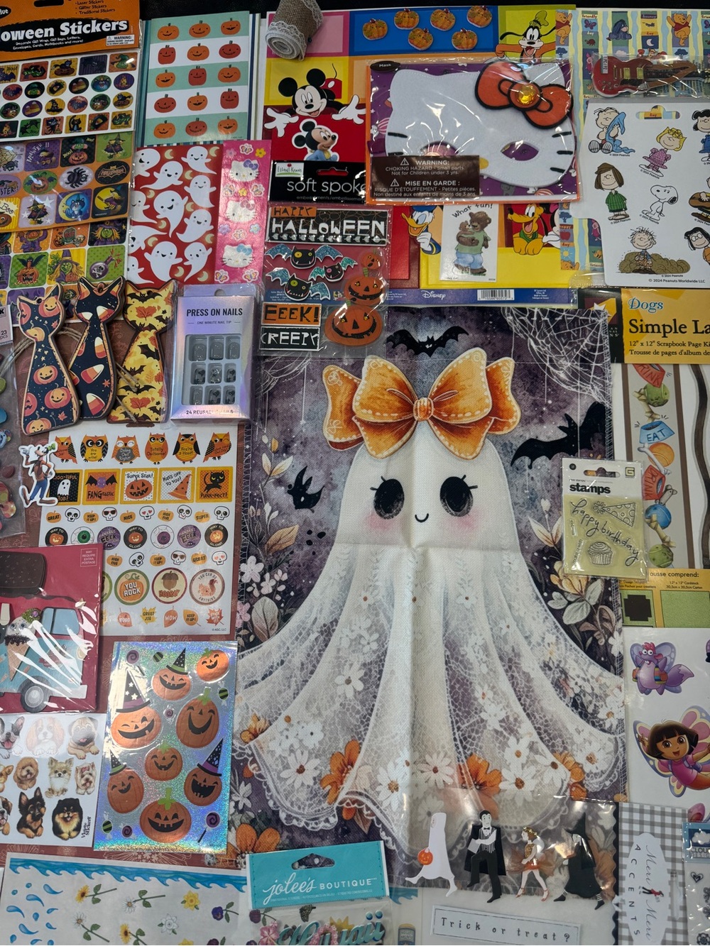 Scrapbooking lot Jolees DisneyMickey HelloKitty Papyrus Snoopy Dora all NEW LOOK
